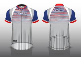 diseño de camiseta para ciclismo, vista frontal y posterior, uniforme elegante y fácil de editar e imprimir, uniforme del equipo de ciclismo vector