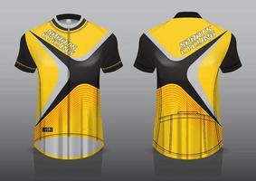 diseño de camiseta para ciclismo, vista frontal y posterior, uniforme elegante y fácil de editar e imprimir, uniforme del equipo de ciclismo vector