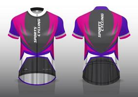 diseño de camiseta para ciclismo, vista frontal y posterior, uniforme elegante y fácil de editar e imprimir, uniforme del equipo de ciclismo vector