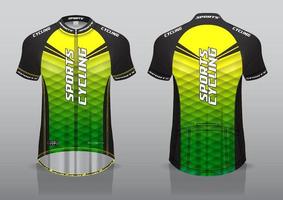 jersey cycling template design front and back view of t-shirt uniform vector