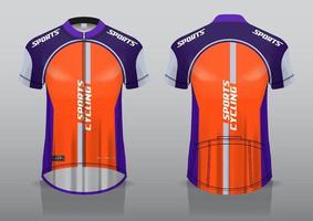 diseño de camiseta para ciclismo, vista frontal y posterior, uniforme elegante y fácil de editar e imprimir, uniforme del equipo de ciclismo vector