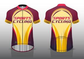 diseño de camiseta para ciclismo, vista frontal y posterior, uniforme elegante y fácil de editar e imprimir, uniforme del equipo de ciclismo vector