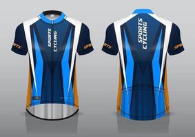jersey design for cycling, front and back view, fancy uniform and easy to edit and print, cycling team uniform vector