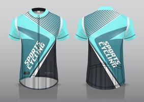 diseño de camiseta para ciclismo, vista frontal y posterior, uniforme elegante y fácil de editar e imprimir, uniforme del equipo de ciclismo vector