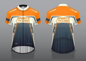 diseño de camiseta para ciclismo, vista frontal y posterior, uniforme elegante y fácil de editar e imprimir, uniforme del equipo de ciclismo vector