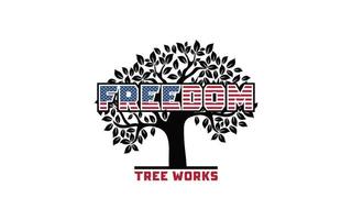 Logo freedom tree work white background vector