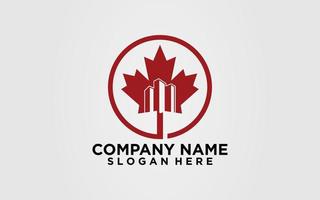 maple canada home real estate logo icono plantilla vector