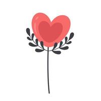 Valentines Day heart with branches vector