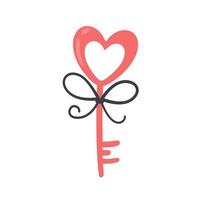 Valentines Day object. Heart shape key vector
