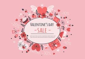 Valentines Day sale banner. Valentines Day elements vector