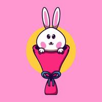 Bunny At Bunny Bucket Valentine vector