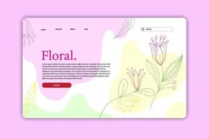 Design landing page or web page design templates for beauty, spa, wellness, natural products, cosmetics, body care. Gradient vector illustration concepts for website and mobile website development.