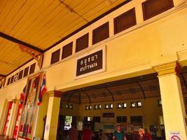 AYUTTHAYA THAILAND28 February 2019Ayutthaya Train Station Phra Nakhon Si Ayutthaya Railway Station The building was rebuilt in the reign of King Rama V in 1921. photo