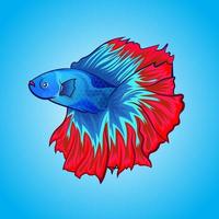 vector exotic Betta fish Halfmoon beautiful color artwork illustration isolated on water background. Design Can for Drawing book or element for product