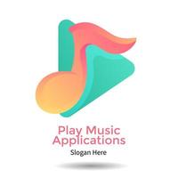 Logo play music applicatin design illustration symbol vector