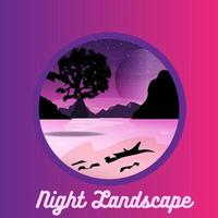 Circle Landscapes Icons in Trendy Flat Style nature.Can use for background on website or mobile apps. Template ready for use in web or print design vector