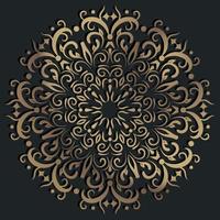 Mandala ornament or flower background design golden color. vector