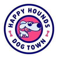 HAPPY HOUND DOG MASCOT LOGO vector