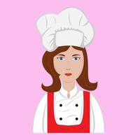 ilustración, vector, diseño, de, hermoso, chef, mujer, mascota, caricatura, para, negocio vector