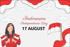 Illustration vector design of Indonesian independence day background template