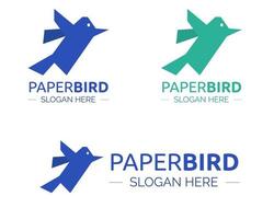 Illustration vector design of paper bird logo template for business