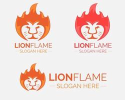 Illustration vector design of Lion Flame logo template for business or company