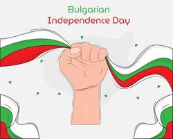 diseño de vector de ilustración dibujada a mano de fondo del día de la independencia de bulgaria