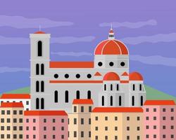 Illustration vector design of santa maria del fiore. It is located in Florence, Tuscany, Italy.