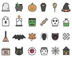 ilustración, vector, diseño, de, halloween, icono vector