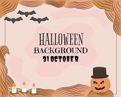 Hand drawn illustration vector design of Halloween background with blank copy space text area