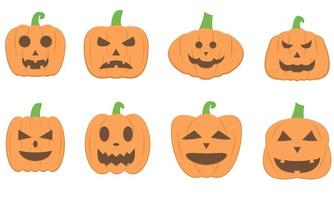 Illustration vector design of pumpkin halloween set