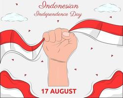 diseño de ilustración vectorial de la plantilla de fondo del día de la independencia de indonesia vector