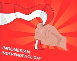 diseño de ilustración vectorial de la plantilla de fondo del día de la independencia de indonesia vector