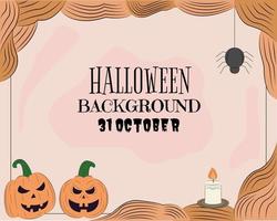 Hand drawn illustration vector design of Halloween background with blank copy space text area