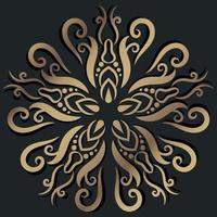 Mandala ornament or flower background design golden color. vector
