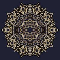 Mandala ornament or flower background design golden color. vector