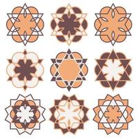 Round patterns in Arabic style vector