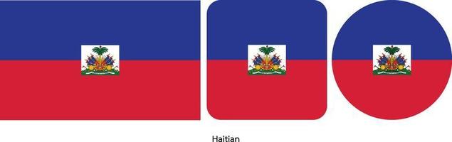 Haitian flag, vector illustration