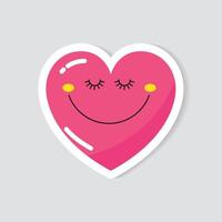 Vector sticker pink heart.