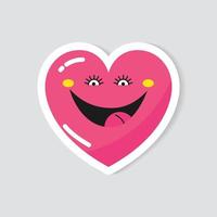 Vector sticker pink heart.