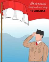 Illustration vector design of Indonesian independence day background template