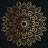Mandala ornament or flower background design golden color. vector
