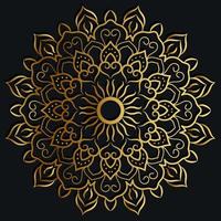 Mandala ornament or flower background design golden color. vector