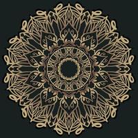 Mandala ornament or flower background design golden color. vector