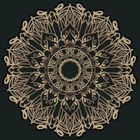 Mandala ornament or flower background design golden color. vector