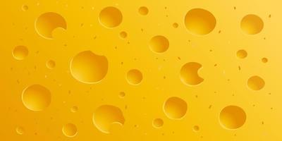 Cheese background Vector illustration. Slice porous yellow Swiss cheese Maasdam, Edam. Cheese Day