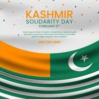 Kashmir day background with a realistic flag