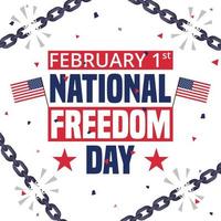 National freedom day background with confetti and broken chains vector