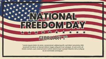 Brush painting national freedom day background with a retro color vector