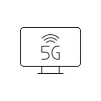 5G wireless smart television icon vector